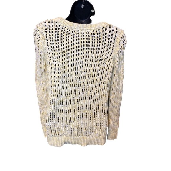 Talbots Yellow Open Knit Cotton Pullover Sweater Sz S - Picture 2 of 10
